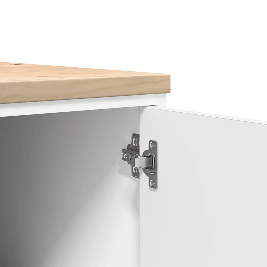 Garage Storage Cabinet White 30x51x85 cm Solid Wood Pine