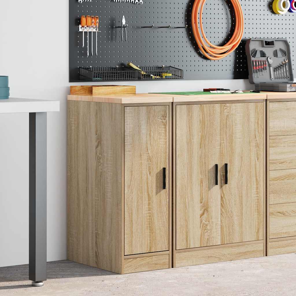 Garage Storage Cabinet Sonoma Oak 30x51x85 cm Solid Wood Pine