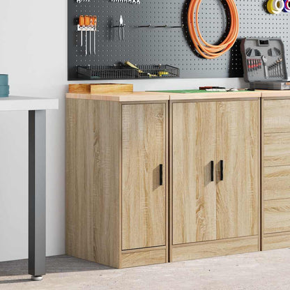 Garage Storage Cabinet Sonoma Oak 30x51x85 cm Solid Wood Pine