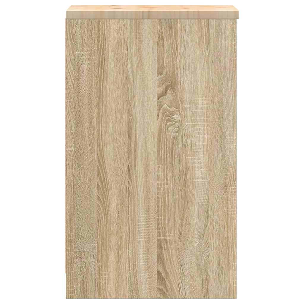 Garage Storage Cabinet Sonoma Oak 30x51x85 cm Solid Wood Pine