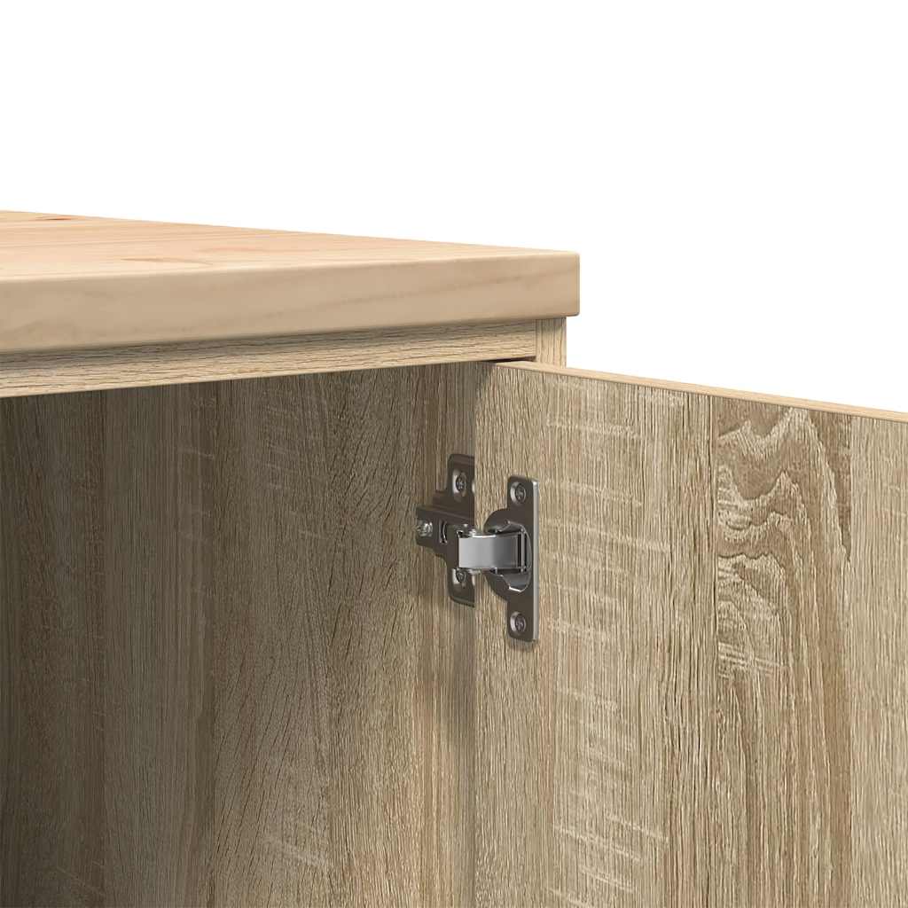 Garage Storage Cabinet Sonoma Oak 30x51x85 cm Solid Wood Pine