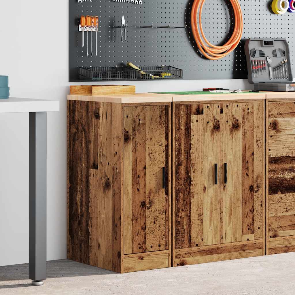 Garage Storage Cabinet Old Wood 30x51x85 cm Solid Wood Pine