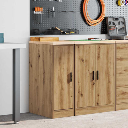 Garage Storage Cabinet Artisan Oak 30x51x85 cm Solid Wood Pine