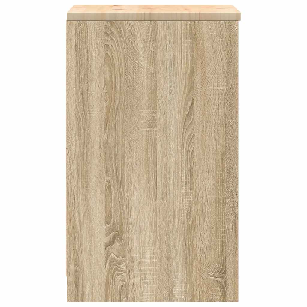 Garage Storage Cabinet Sonoma Oak 40x51x85 cm Solid Wood Pine
