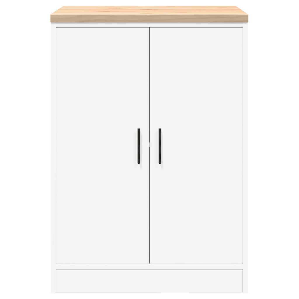 Garage Storage Cabinet White 60x51x85 cm Solid Wood Pine