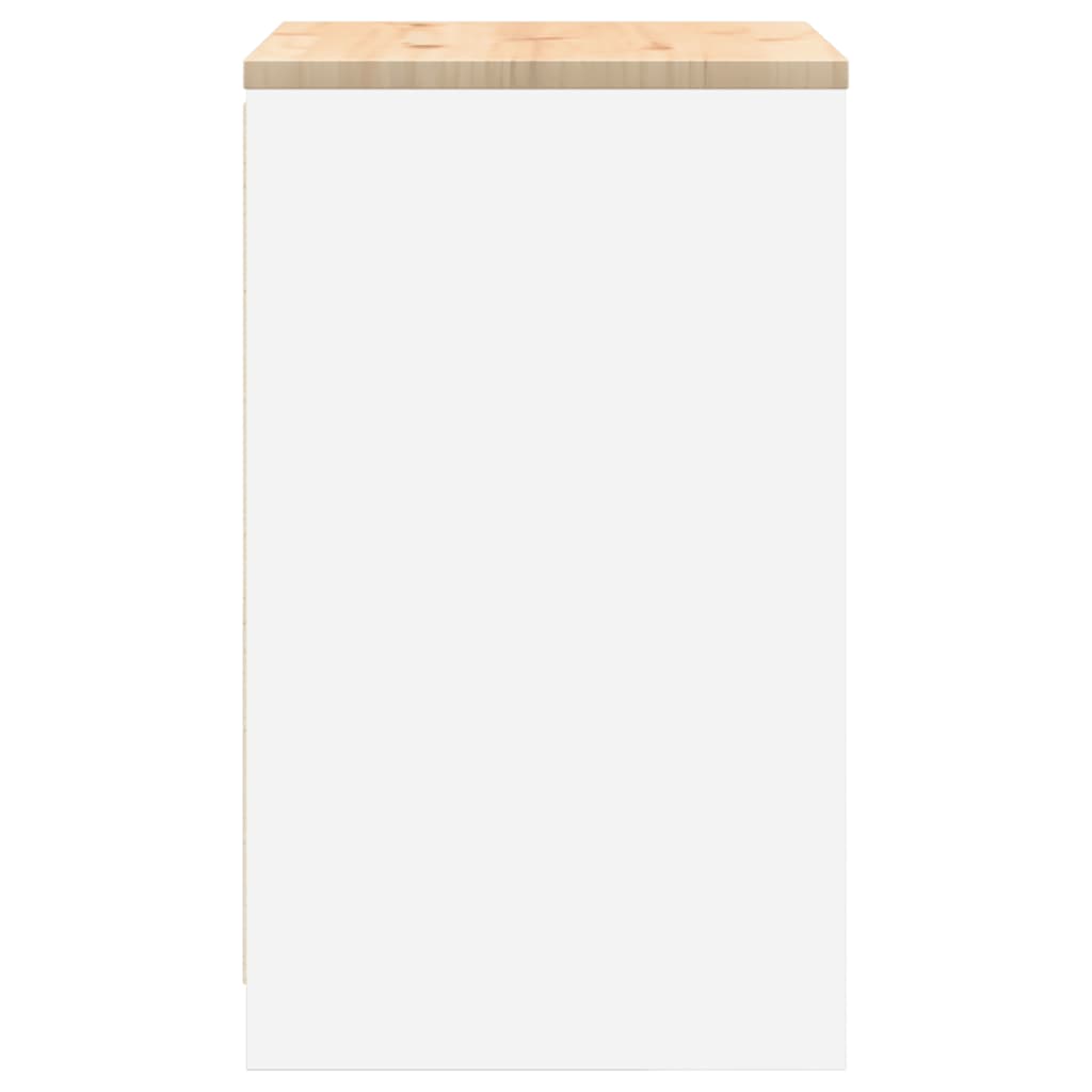 Garage Storage Cabinet White 60x51x85 cm Solid Wood Pine