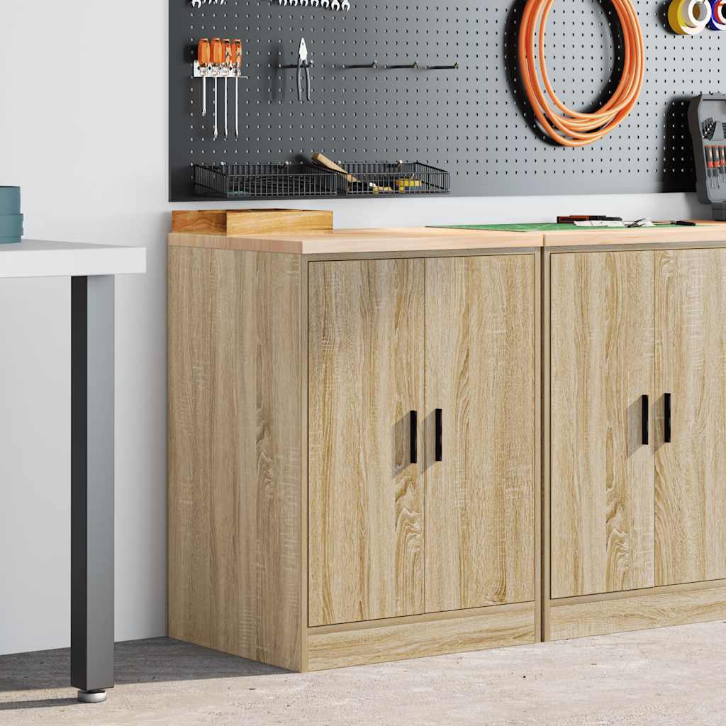 Garage Storage Cabinet Sonoma Oak 60x51x85 cm Solid Wood Pine
