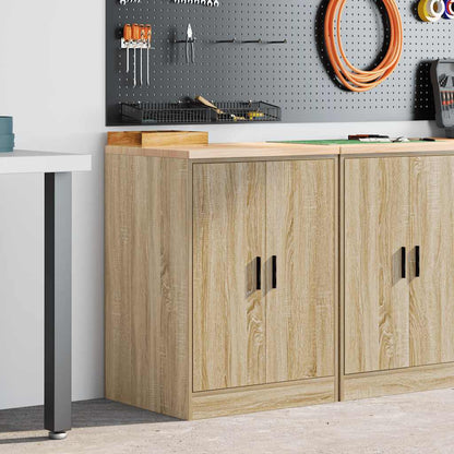 Garage Storage Cabinet Sonoma Oak 60x51x85 cm Solid Wood Pine