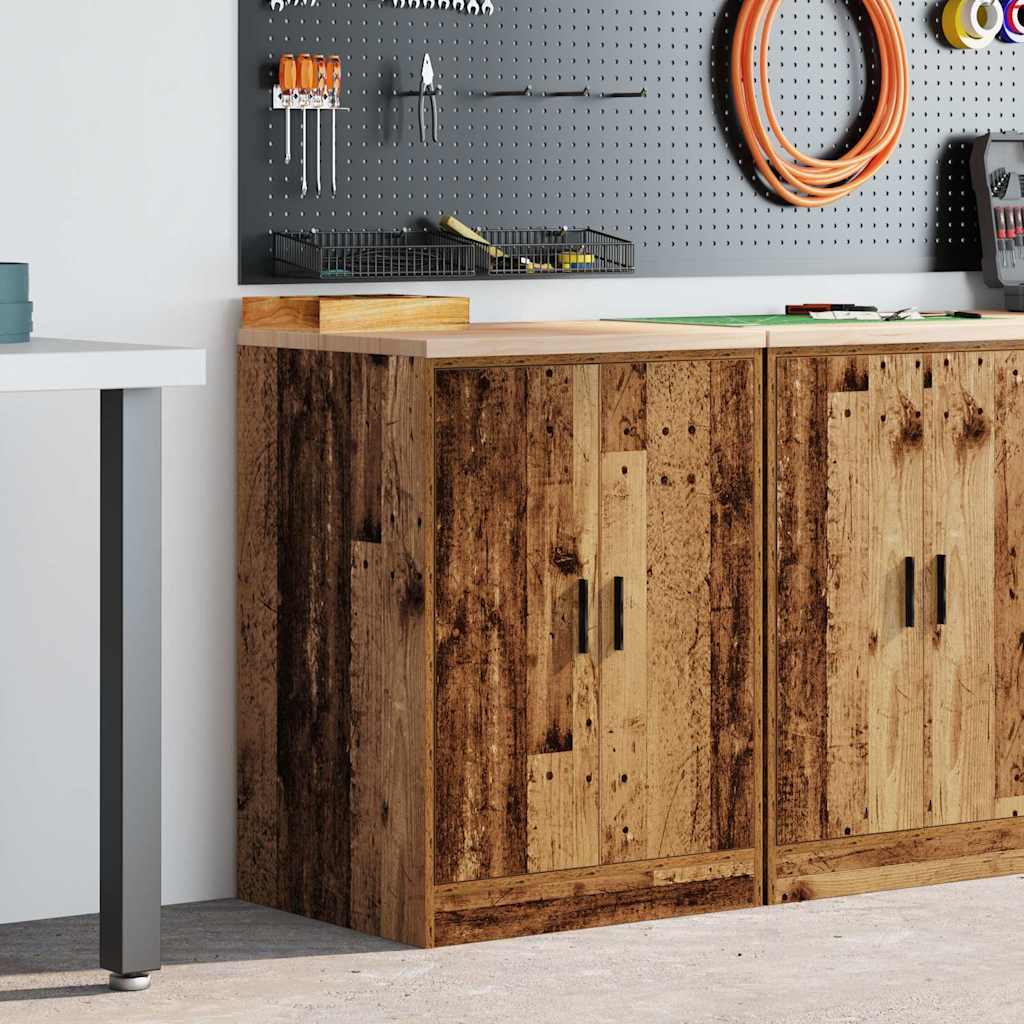Garage Storage Cabinet Old Wood 60x51x85 cm Solid Wood Pine