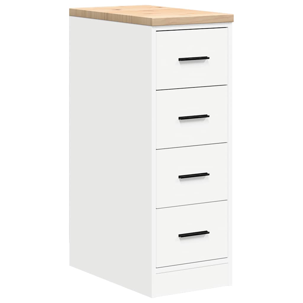 Garage Storage Cabinet White 30x51x85 cm Solid Wood Pine