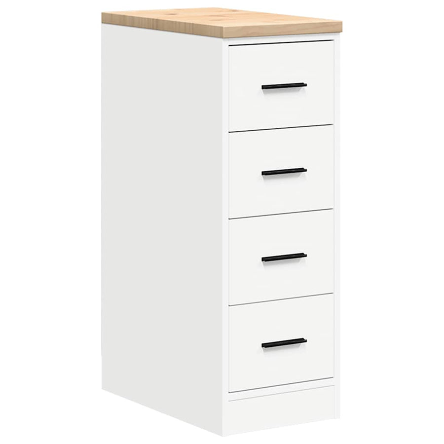 Garage Storage Cabinet White 30x51x85 cm Solid Wood Pine