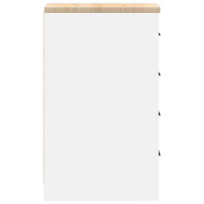 Garage Storage Cabinet White 30x51x85 cm Solid Wood Pine