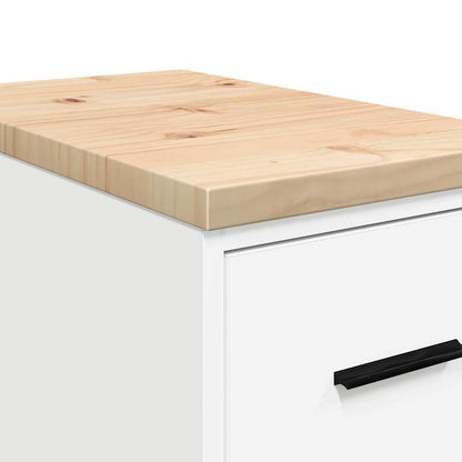 Garage Storage Cabinet White 30x51x85 cm Solid Wood Pine