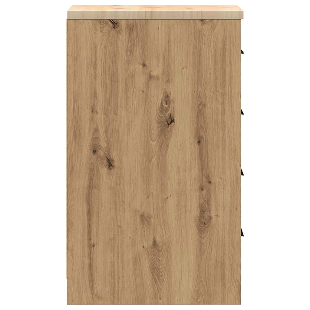 Garage Storage Cabinet Artisan Oak 30x51x85 cm Solid Wood Pine