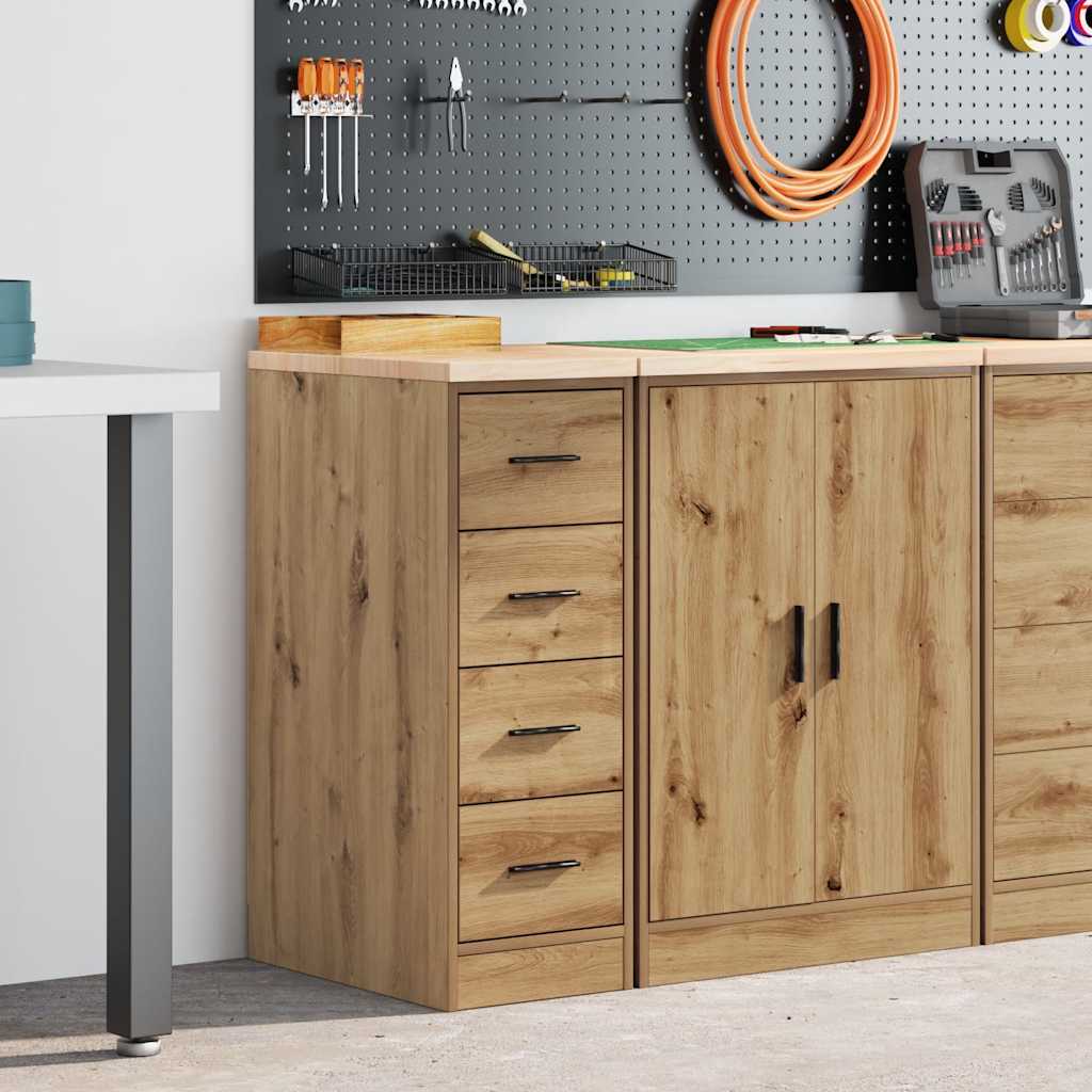 Garage Storage Cabinet Artisan Oak 30x51x85 cm Solid Wood Pine