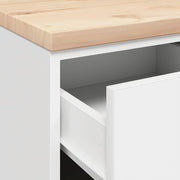 Garage Storage Cabinet White 40x51x85 cm Solid Wood Pine