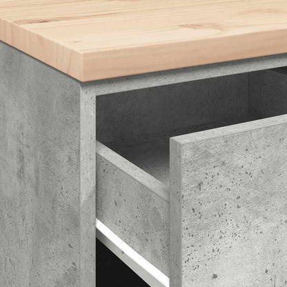 Garage Storage Cabinet Concrete Grey 40x51x85 cm Solid Wood Pine