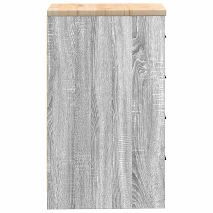 Garage Storage Cabinet Grey Sonoma 40x51x85 cm Solid Wood Pine