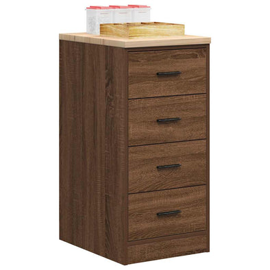 Garage Storage Cabinet Brown Oak 40x51x85 cm Solid Wood Pine