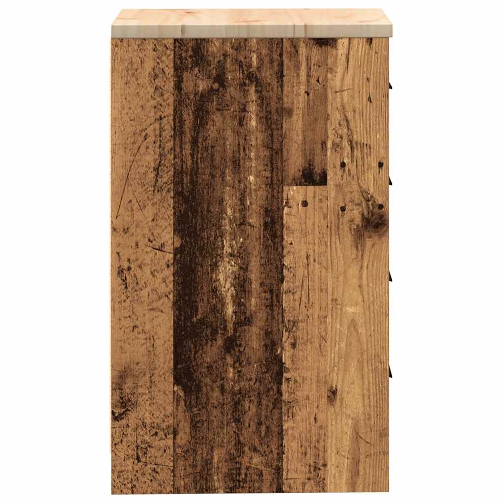 Garage Storage Cabinet Old Wood 40x51x85 cm Solid Wood Pine