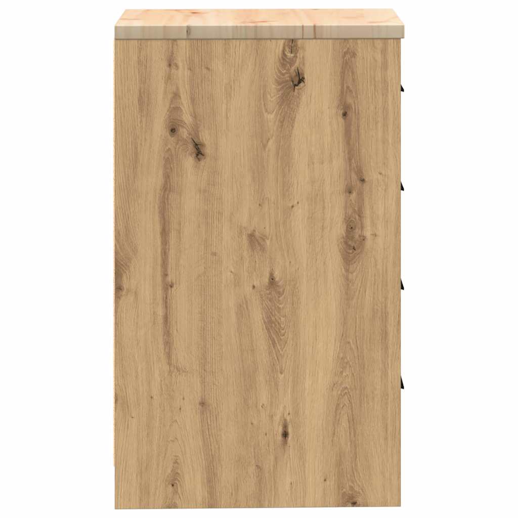 Garage Storage Cabinet Artisan Oak 40x51x85 cm Solid Wood Pine