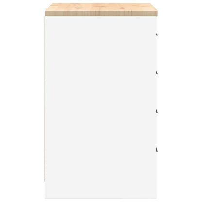 Garage Storage Cabinet White 60x51x85 cm Solid Wood Pine