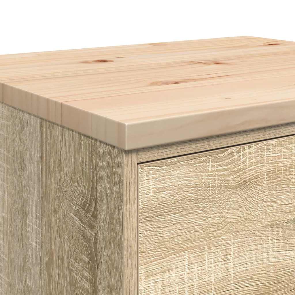 Garage Storage Cabinet Sonoma Oak 60x51x85 cm Solid Wood Pine