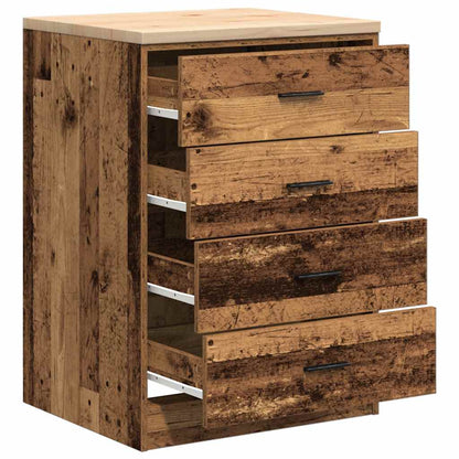 Garage Storage Cabinet Old Wood 60x51x85 cm Solid Wood Pine