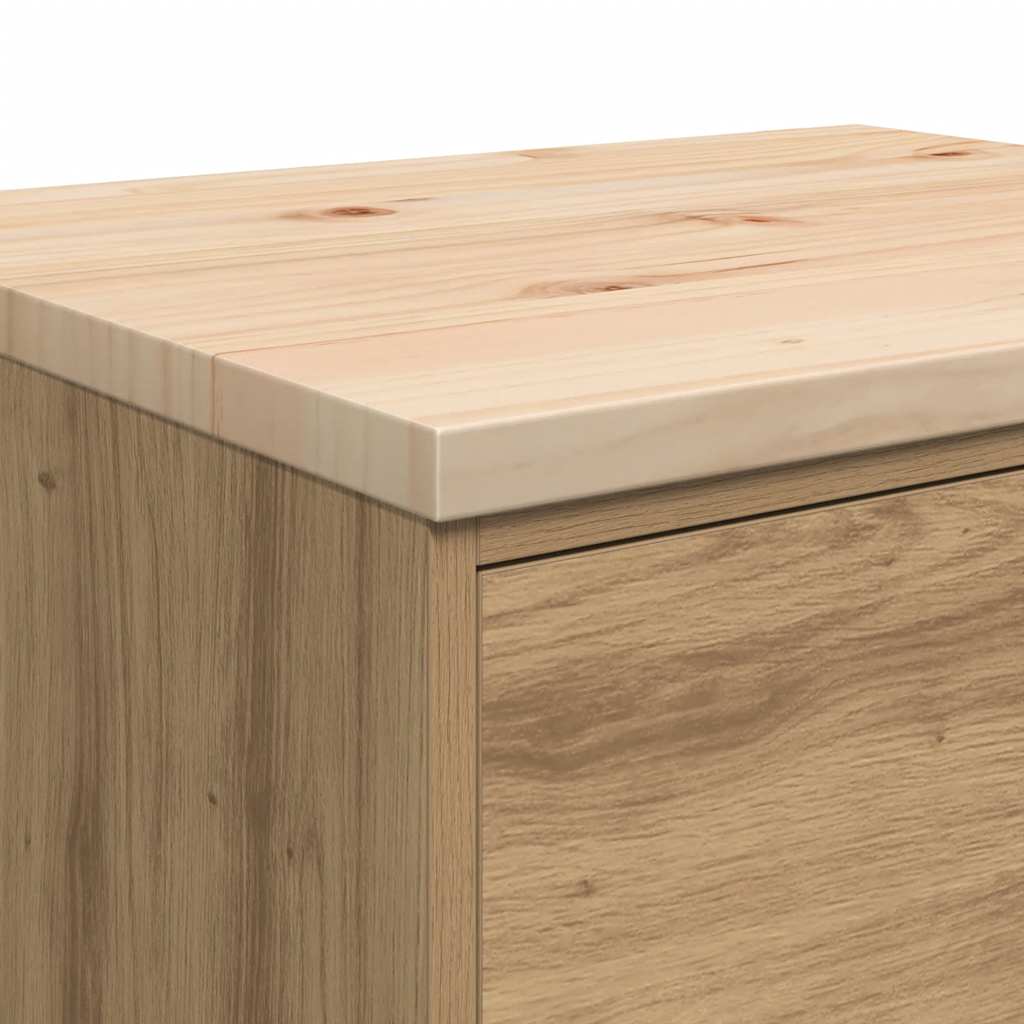 Garage Storage Cabinet Artisan Oak 60x51x85 cm Solid Wood Pine