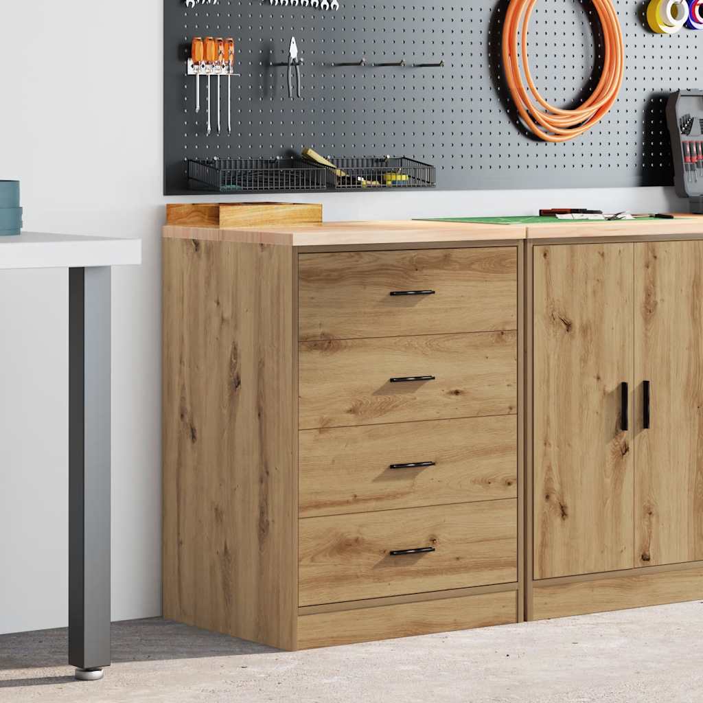 Garage Storage Cabinet Artisan Oak 60x51x85 cm Solid Wood Pine