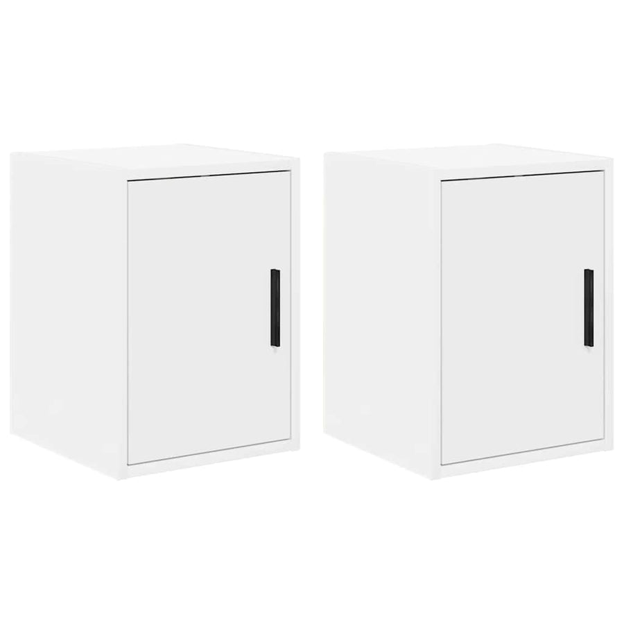 Garage Wall Cabinets 2 pcs White Engineered Wood