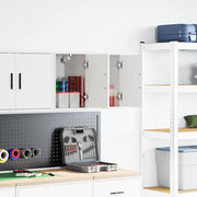 Garage Wall Cabinets 2 pcs White Engineered Wood