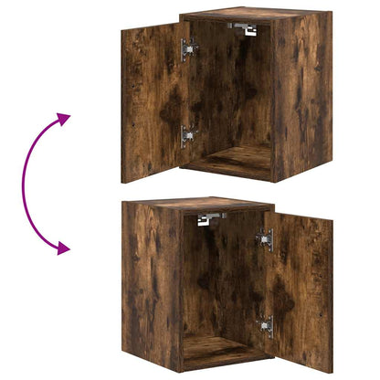 Garage Wall Cabinets 2 pcs Smoked Oak Engineered Wood