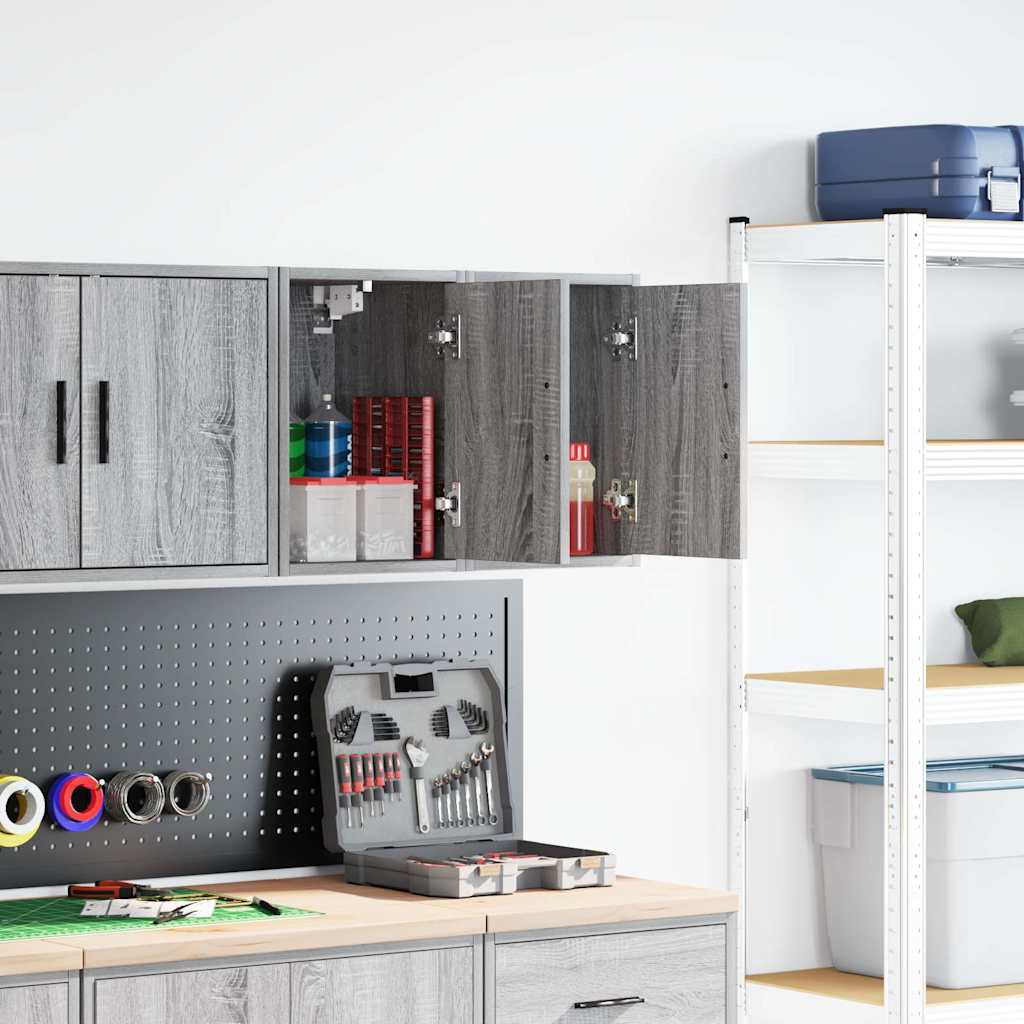 Garage Wall Cabinets 2 pcs Grey Sonoma Engineered Wood