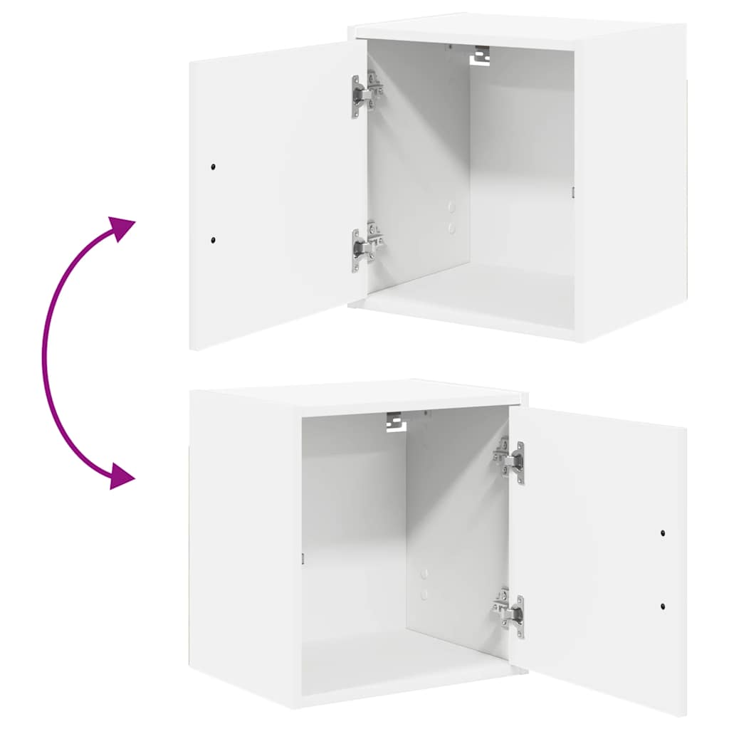 Garage Wall Cabinet White Engineered Wood