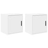 Garage Wall Cabinets 2 pcs White Engineered Wood
