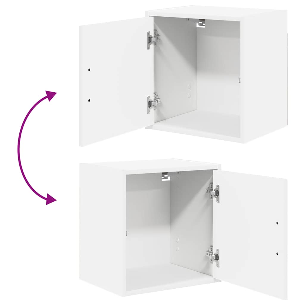 Garage Wall Cabinets 2 pcs White Engineered Wood