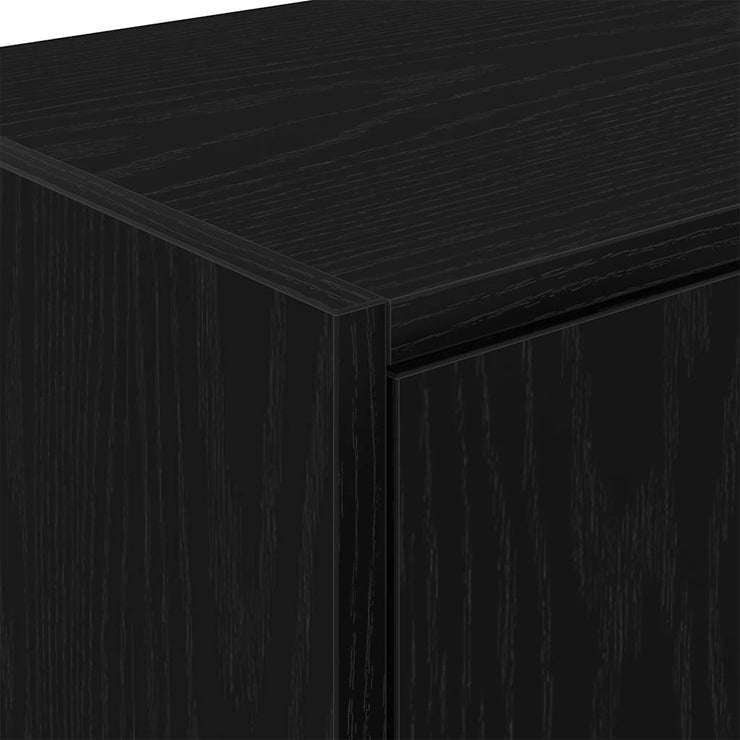 Garage Wall Cabinets 2 pcs Black Engineered Wood