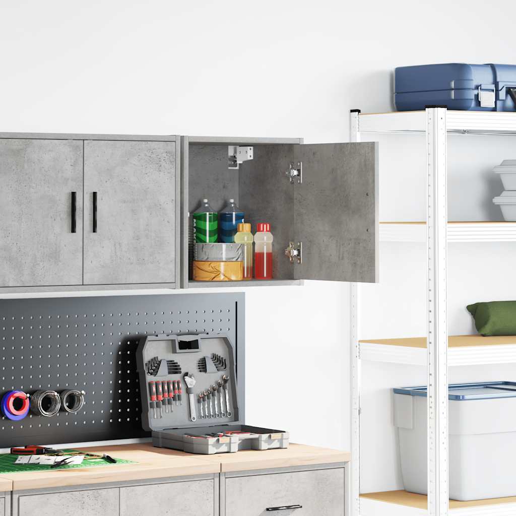 Garage Wall Cabinet Concrete Grey Engineered Wood