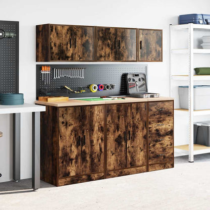 Garage Wall Cabinet Smoked Oak Engineered Wood