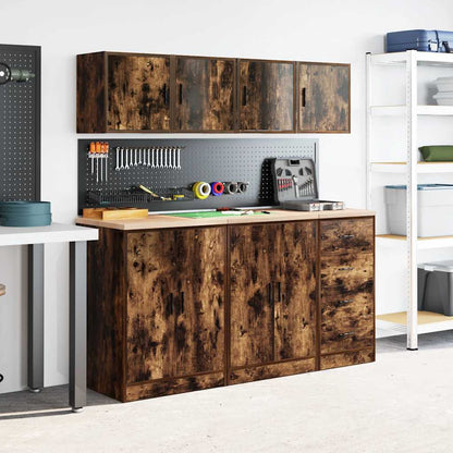 Garage Wall Cabinets 2 pcs Smoked Oak Engineered Wood