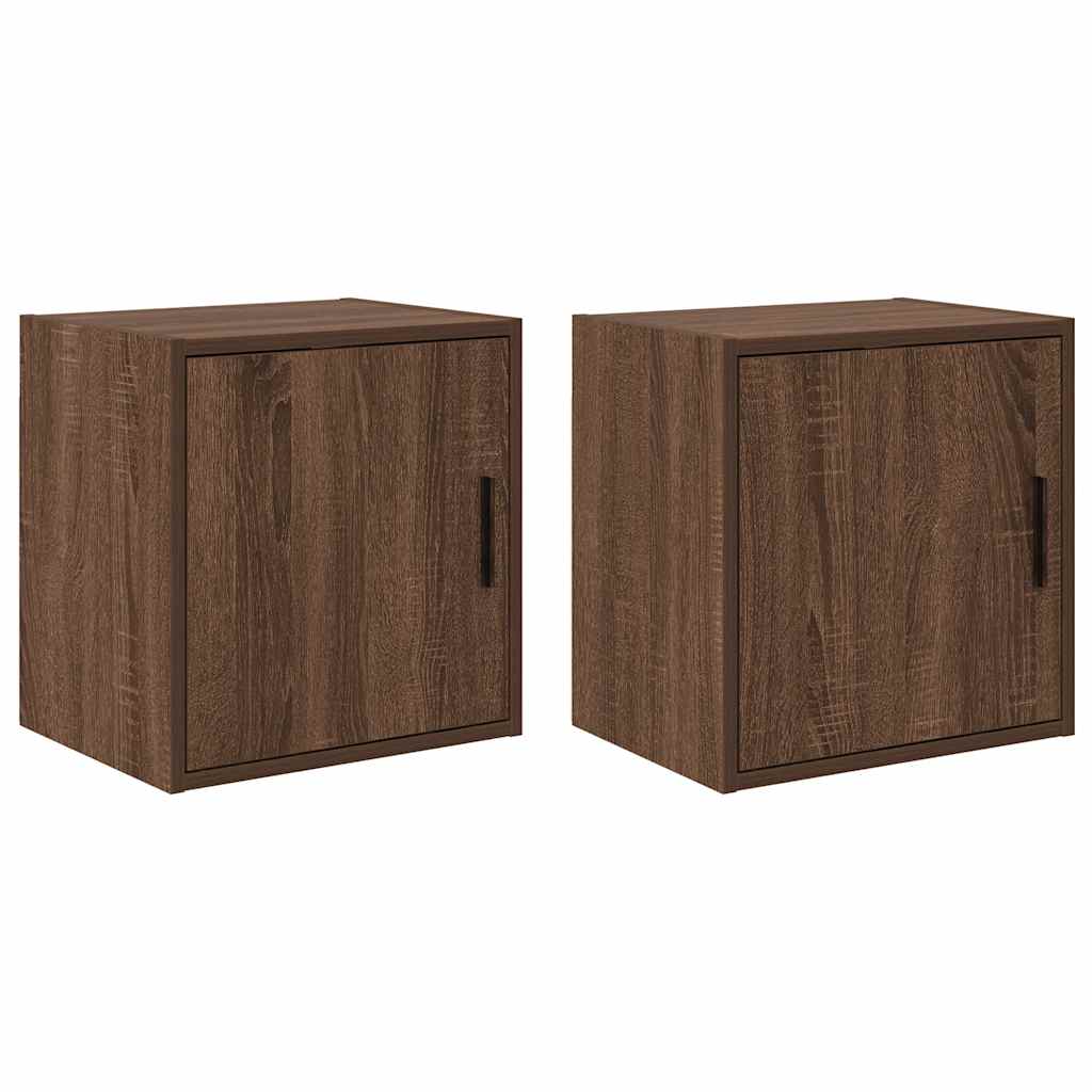 Garage Wall Cabinets 2 pcs Brown Oak Engineered Wood