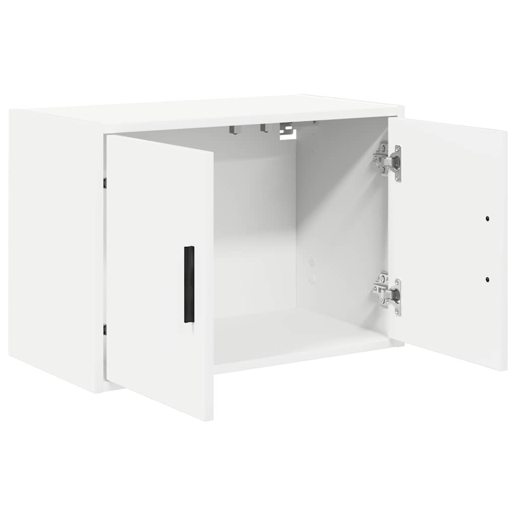 Garage Wall Cabinet White Engineered Wood