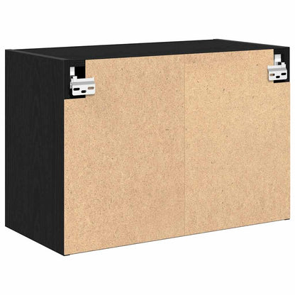 Garage Wall Cabinet Black Engineered Wood