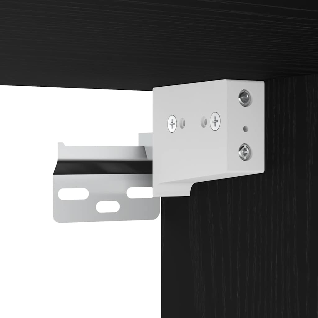 Garage Wall Cabinet Black Engineered Wood
