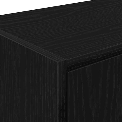 Garage Wall Cabinet Black Engineered Wood
