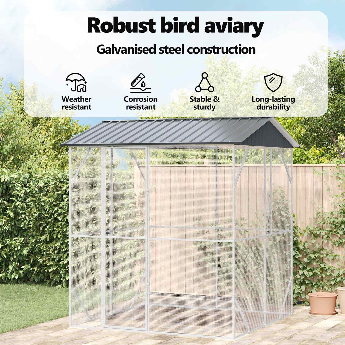 Bird Cage Anthracite 215 x 208 x 247 cm Galvanised Steel