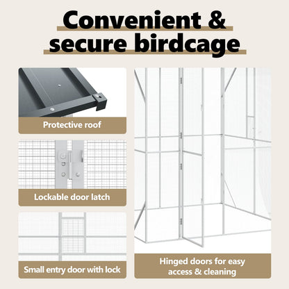 Bird Cage Anthracite 215 x 208 x 247 cm Galvanised Steel