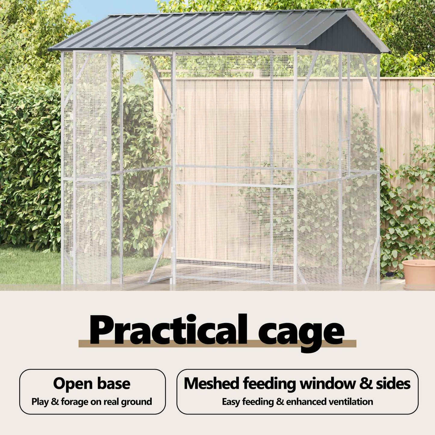 Bird Cage Anthracite 215 x 208 x 247 cm Galvanised Steel