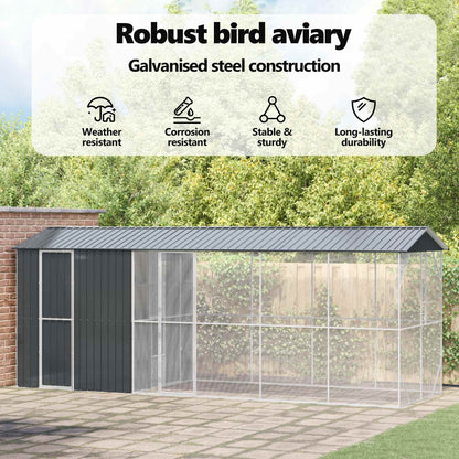 Bird Cage Anthracite 645 x 208 x 247 cm Galvanised Steel